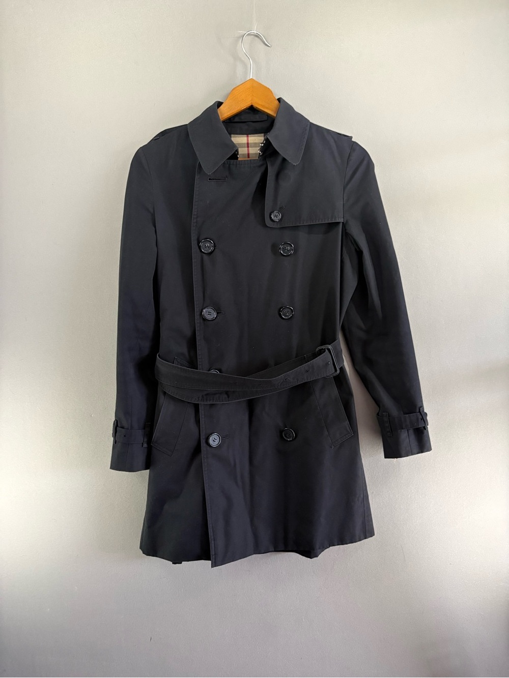 Burberry London Black Harbourne Trench Coat Size 6R Women’s Classic
